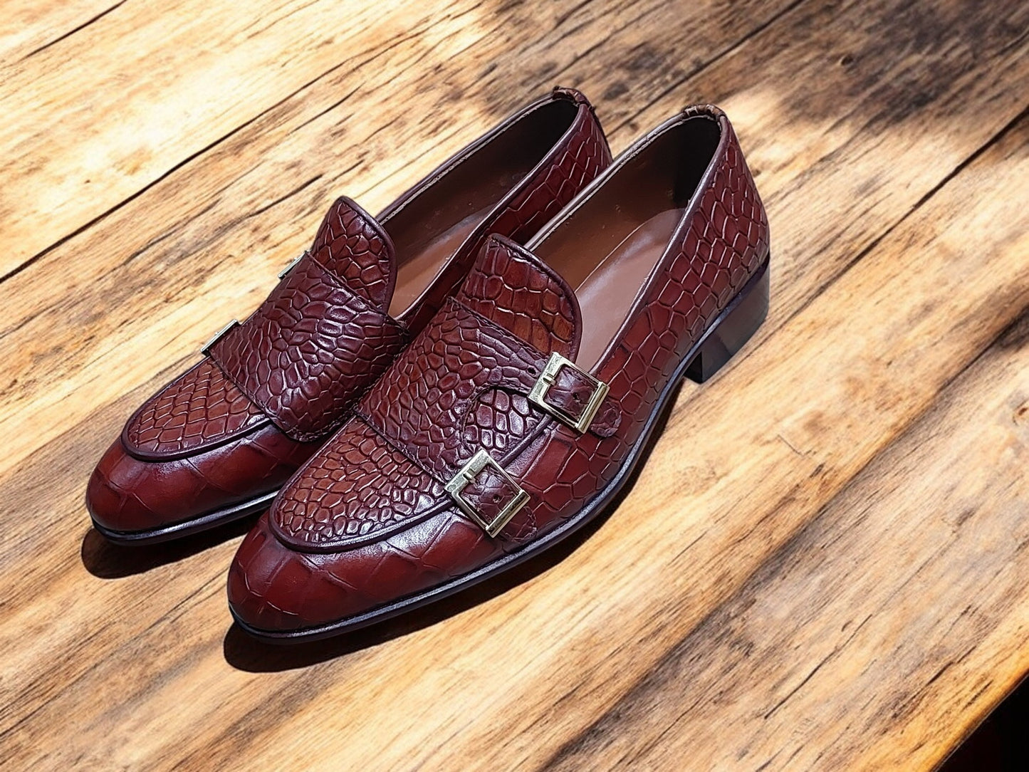 New Men's Handmade Formal Shoes Burgundy Leather Slip On Stylish Loafer Teasels Dress & Formal Wear Shoes