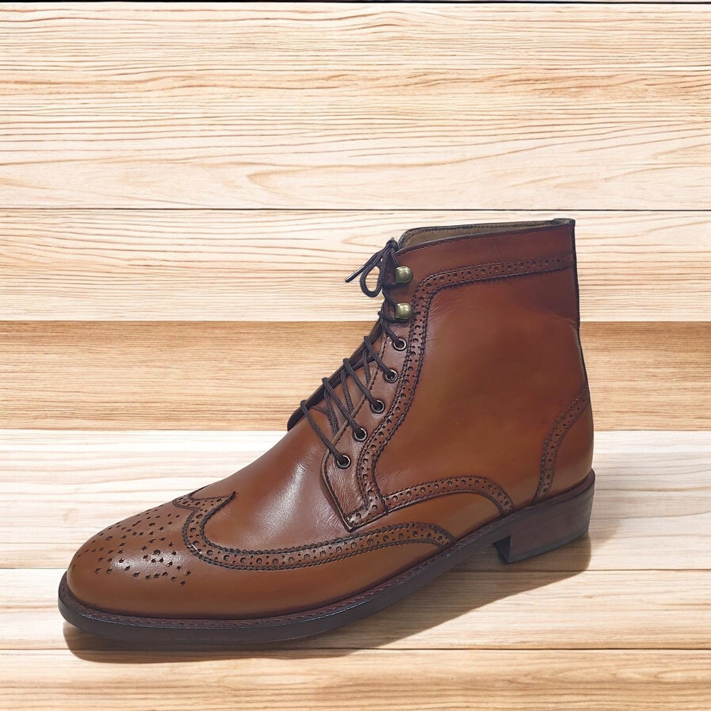 Handmade Men Brown Suede Leather Boots with laces