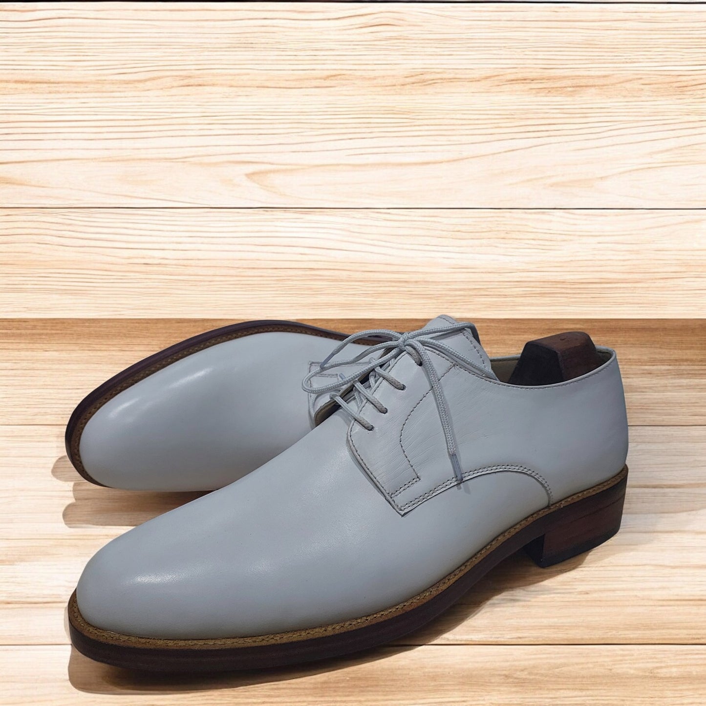 Handmade Leather Grey Dress shoes for men