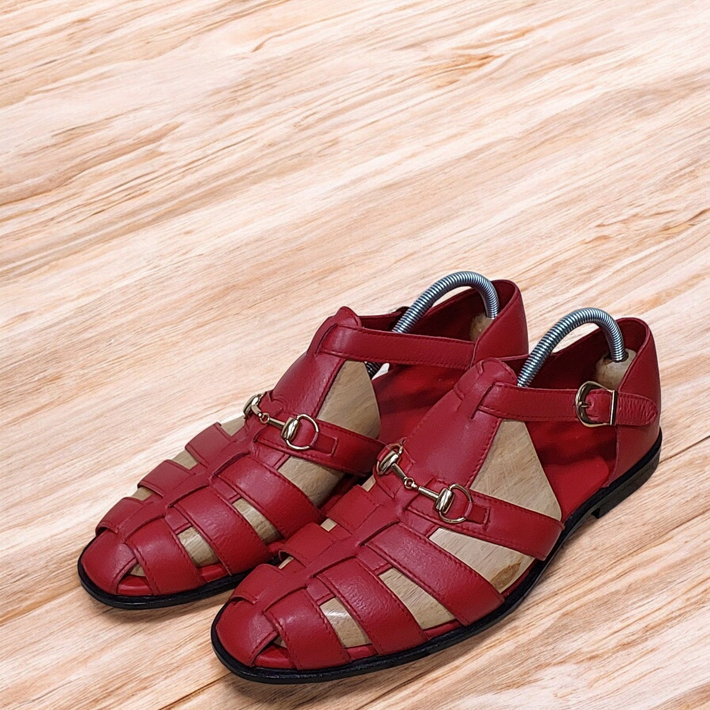 Handcrafted Summer Sandals for Relaxing Days Red Color