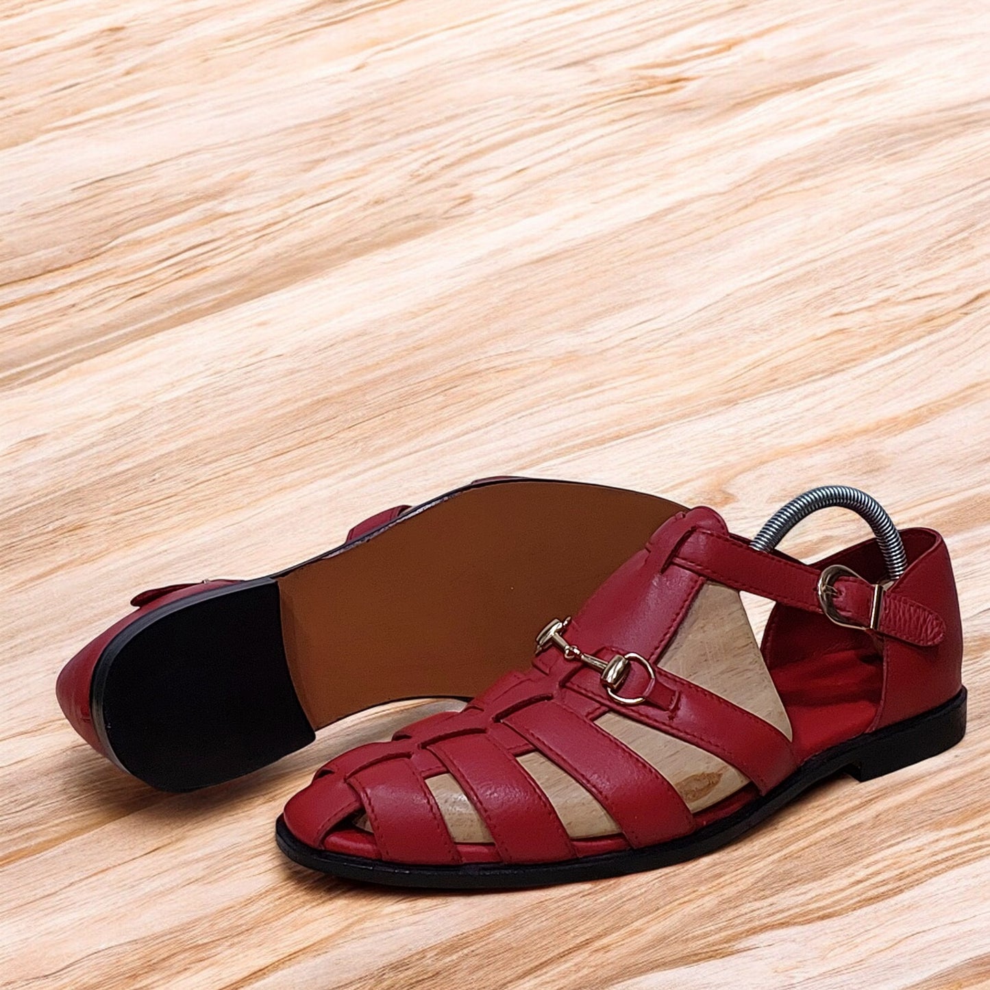 Handcrafted Summer Sandals for Relaxing Days Red Color