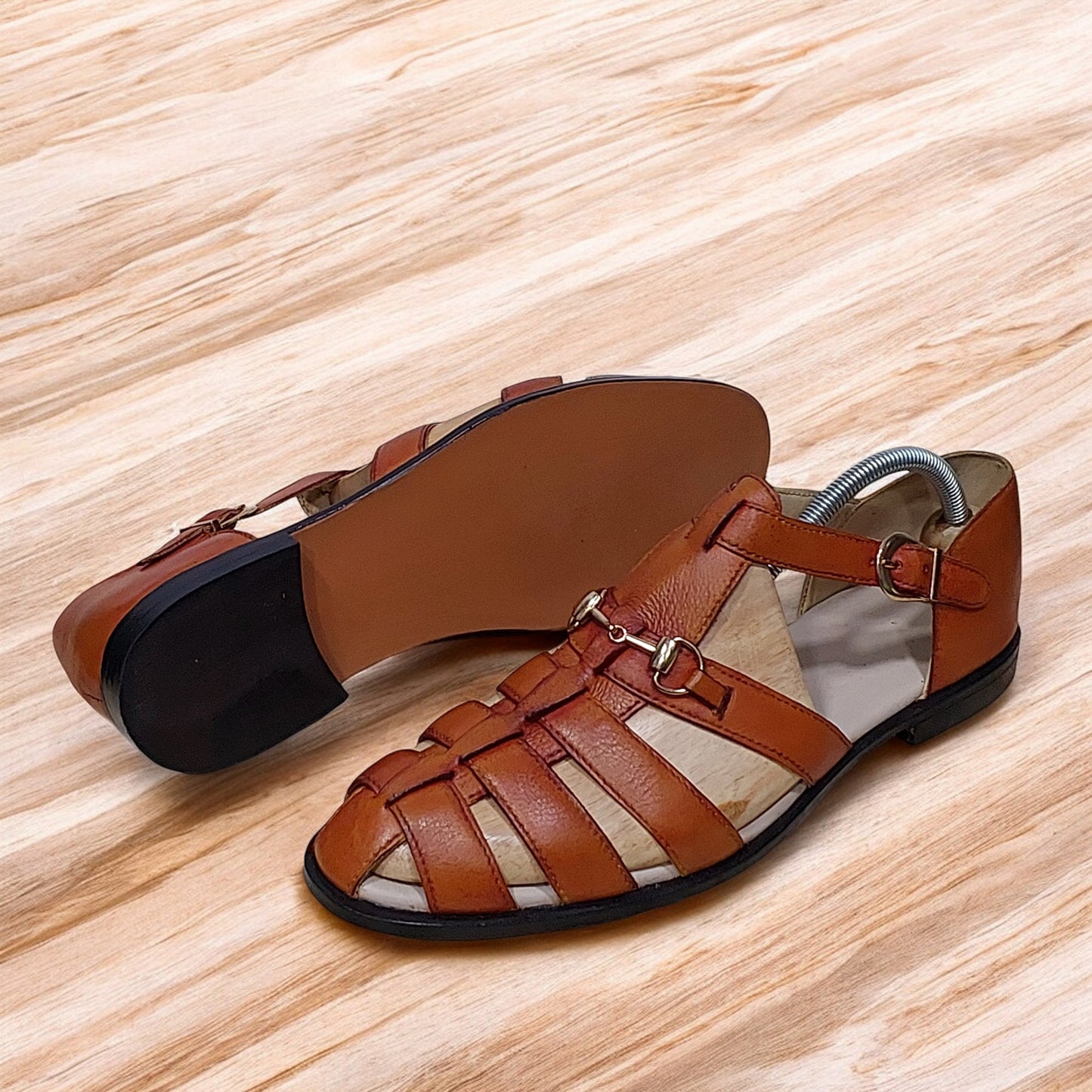 Trendy Summer Sandals - Handmade Tan Leather Sandals: Stylish Summer Shoes