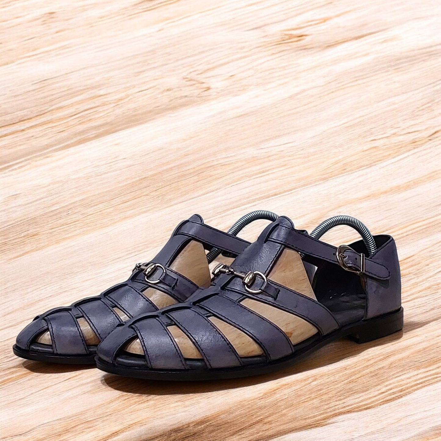 Trendy Summer Sandals - Handmade Summer Ready Dark Grey Sandals: Stylish Handmade Pair