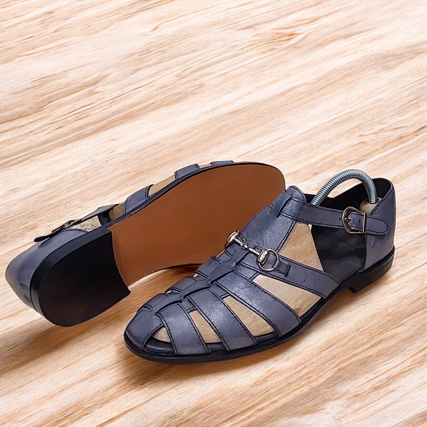 Trendy Summer Sandals - Handmade Summer Ready Dark Grey Sandals: Stylish Handmade Pair