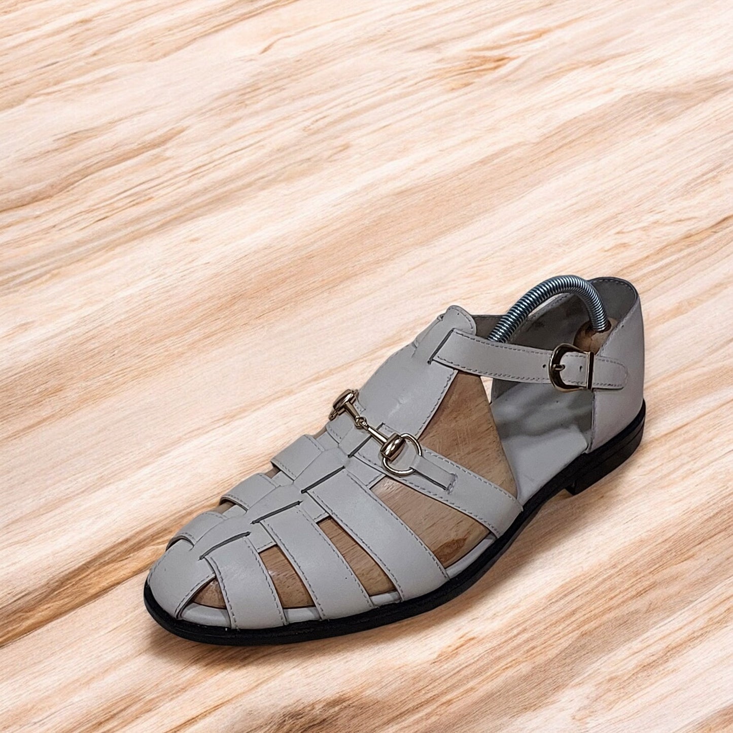 Trendy Summer Sandals - Handmade Grey Leather Sandals: Stylish & Handcrafted for Summer